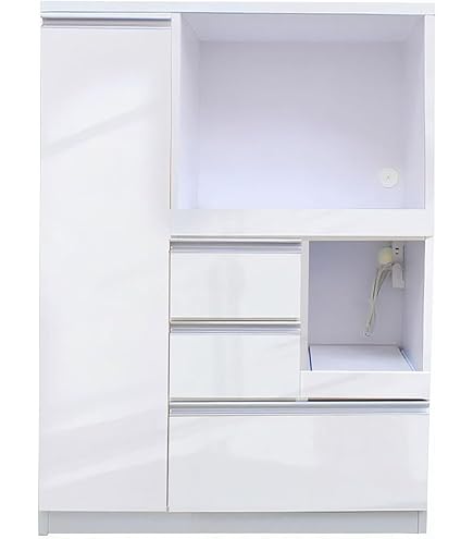 Amazon｜食器棚 完成品 キッチンボード 100 食器 ホワイト 玄関